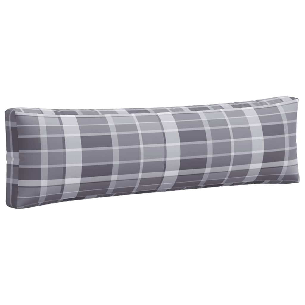 vidaXL Coussins de palette 2 pcs carreaux gris tissu