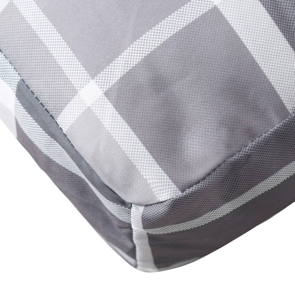 vidaXL Coussins de palette 2 pcs carreaux gris tissu