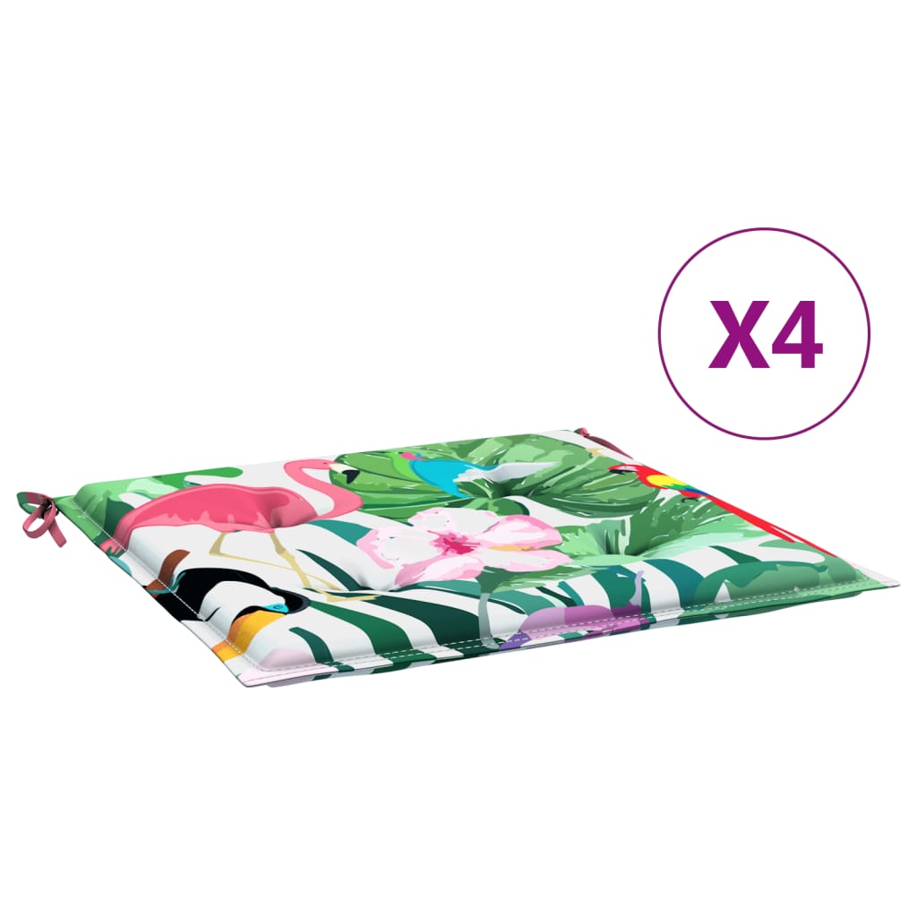 vidaXL Coussins de chaise de jardin lot de 4 multicolore 40x40x3 cm