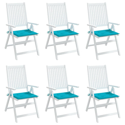 vidaXL Coussins de chaise de jardin lot de 6 turquoise 40x40x3cm tissu