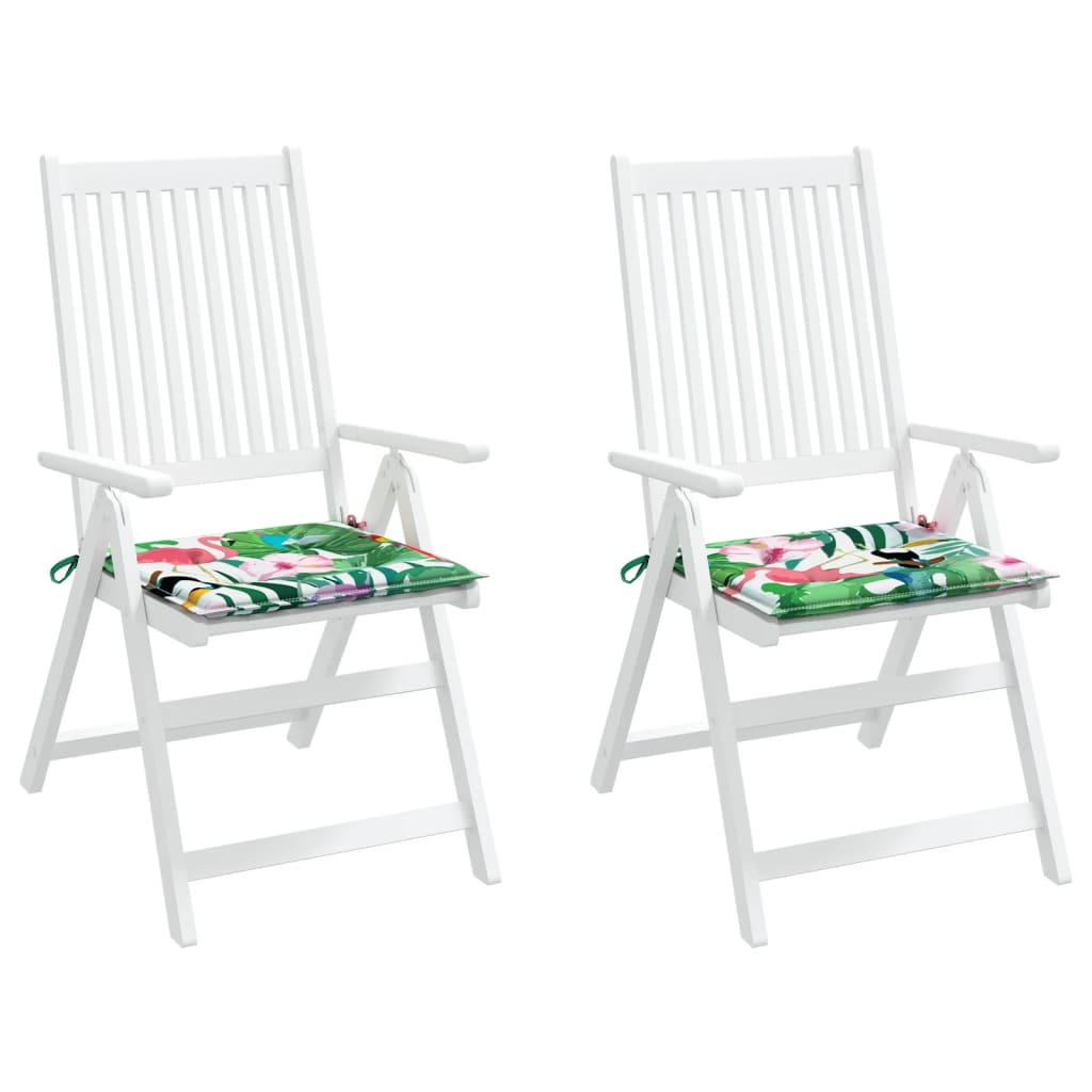 vidaXL Coussins de chaise de jardin lot de 2 multicolore 50x50x3 cm