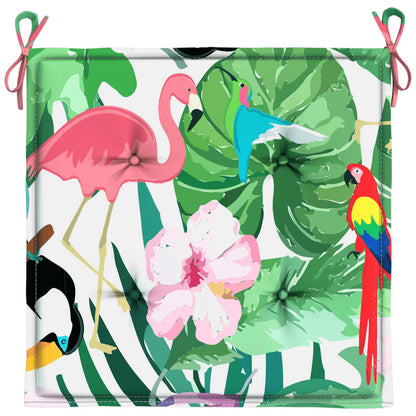 vidaXL Coussins de chaise de jardin lot de 2 multicolore 50x50x3 cm