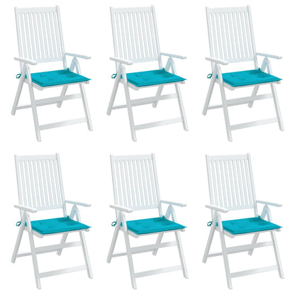 vidaXL Coussins de chaise de jardin lot de 6 turquoise 50x50x3cm tissu