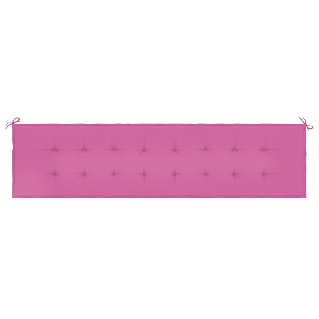 vidaXL Coussin de banc de jardin rose 200x50x3 cm tissu