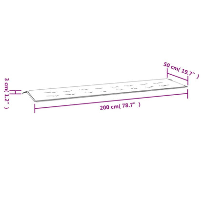 vidaXL Coussin de banc de jardin rose 200x50x3 cm tissu