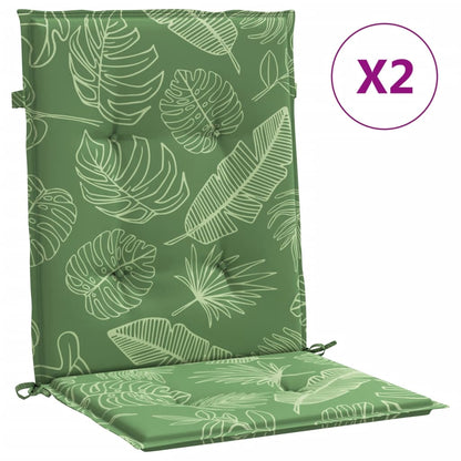 vidaXL Coussins de chaise à dossier bas lot de 2 modèle de feuille