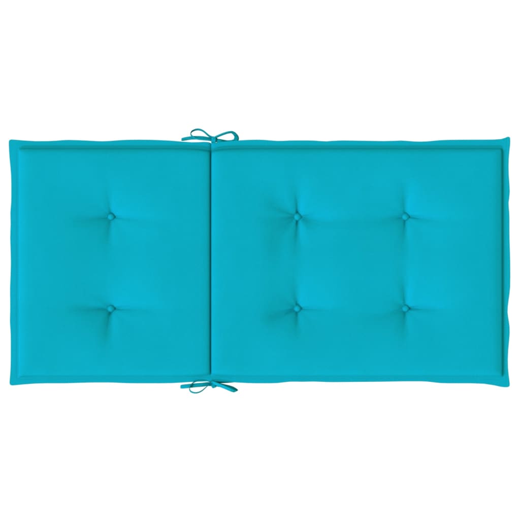 vidaXL Coussins de chaise à dossier bas lot de 2 turquoise tissu