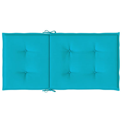 vidaXL Coussins de chaise à dossier bas lot de 2 turquoise tissu