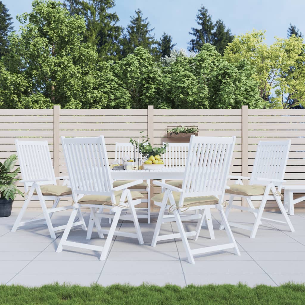 vidaXL Coussins de chaise lot de 6 beige 40x40x7 cm tissu oxford