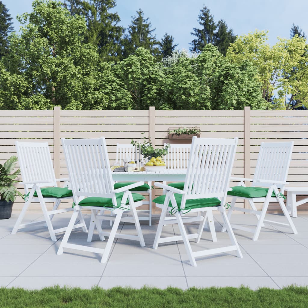 vidaXL Coussins de chaise lot de 6 vert 40x40x7 cm tissu oxford