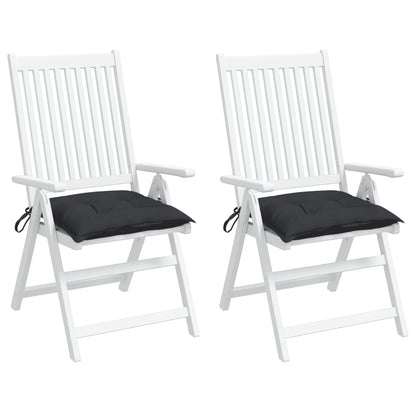 vidaXL Coussins de chaise lot de 2 noir 40x40x7 cm tissu oxford
