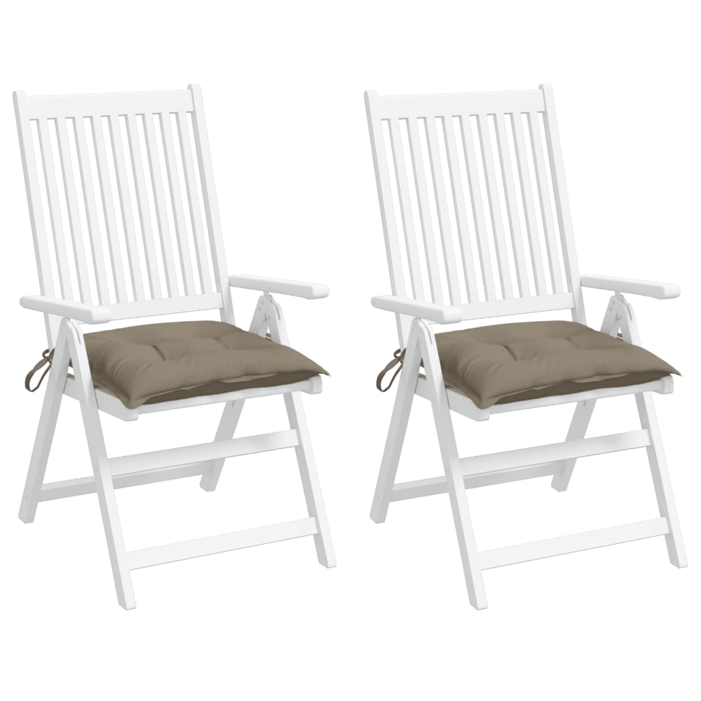 vidaXL Coussins de chaise lot de 2 taupe 40x40x7 cm tissu oxford
