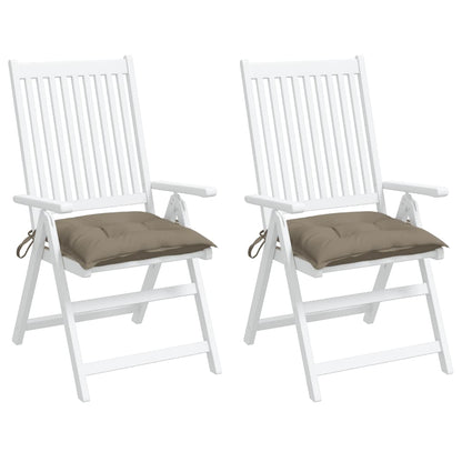 vidaXL Coussins de chaise lot de 2 taupe 40x40x7 cm tissu oxford