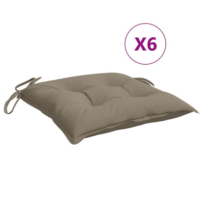 vidaXL Coussins de chaise 6 pcs taupe 40x40x7 cm tissu oxford