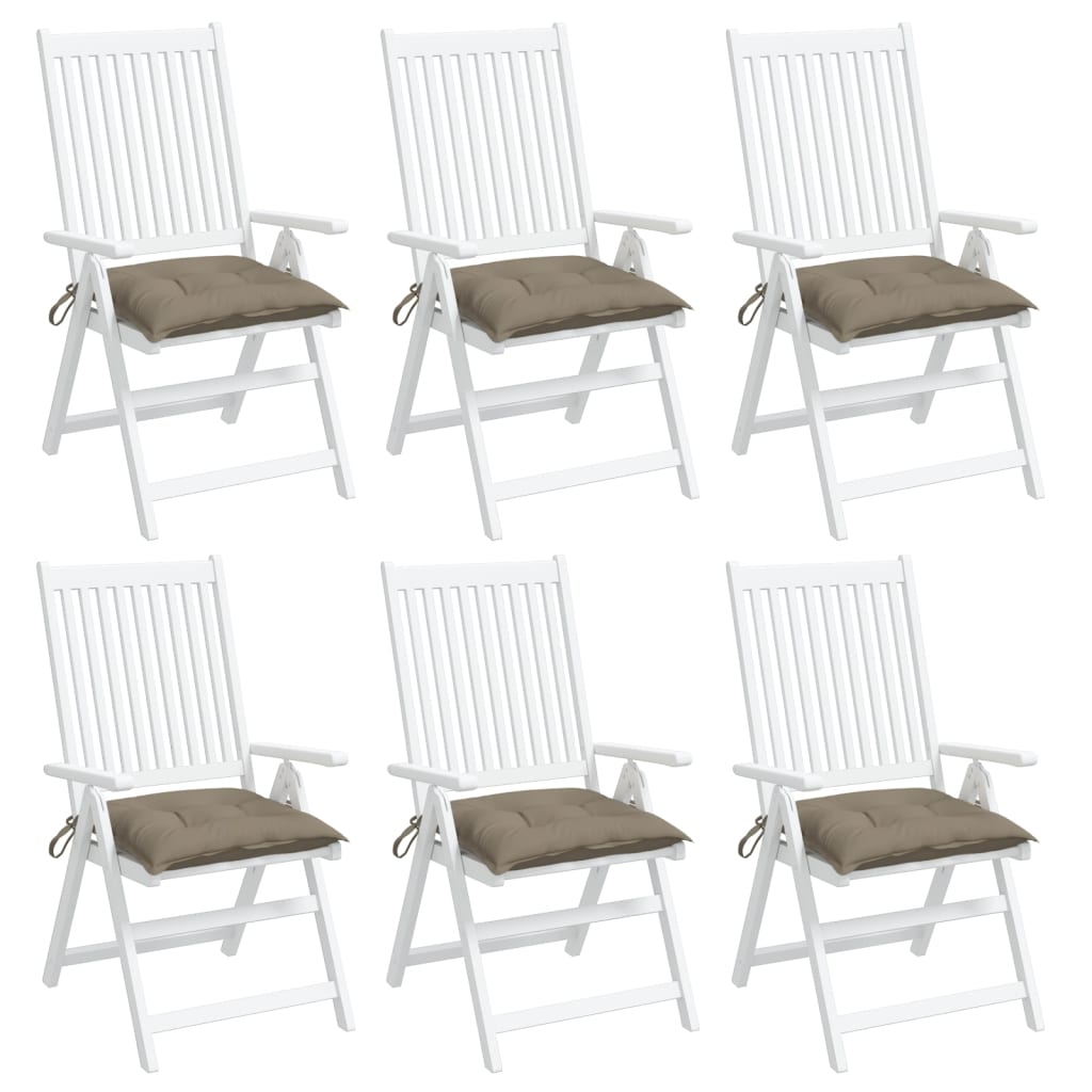 vidaXL Coussins de chaise 6 pcs taupe 40x40x7 cm tissu oxford