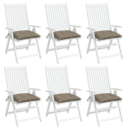 vidaXL Coussins de chaise 6 pcs taupe 40x40x7 cm tissu oxford
