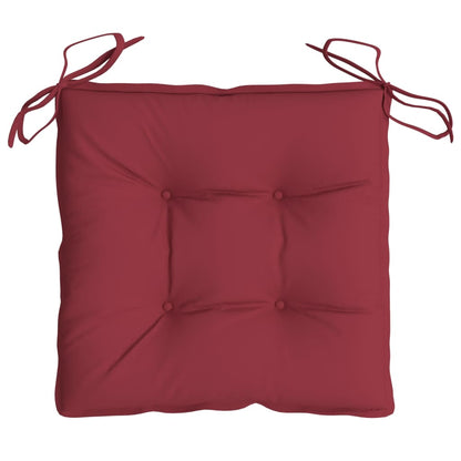 vidaXL Coussins de chaise lot de 2 rouge bordeaux 40x40x7 cm
