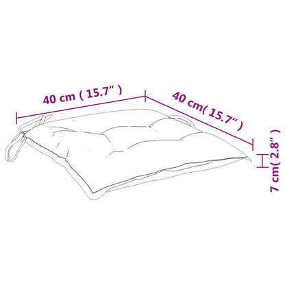 vidaXL Coussins de chaise lot de 2 rouge bordeaux 40x40x7 cm