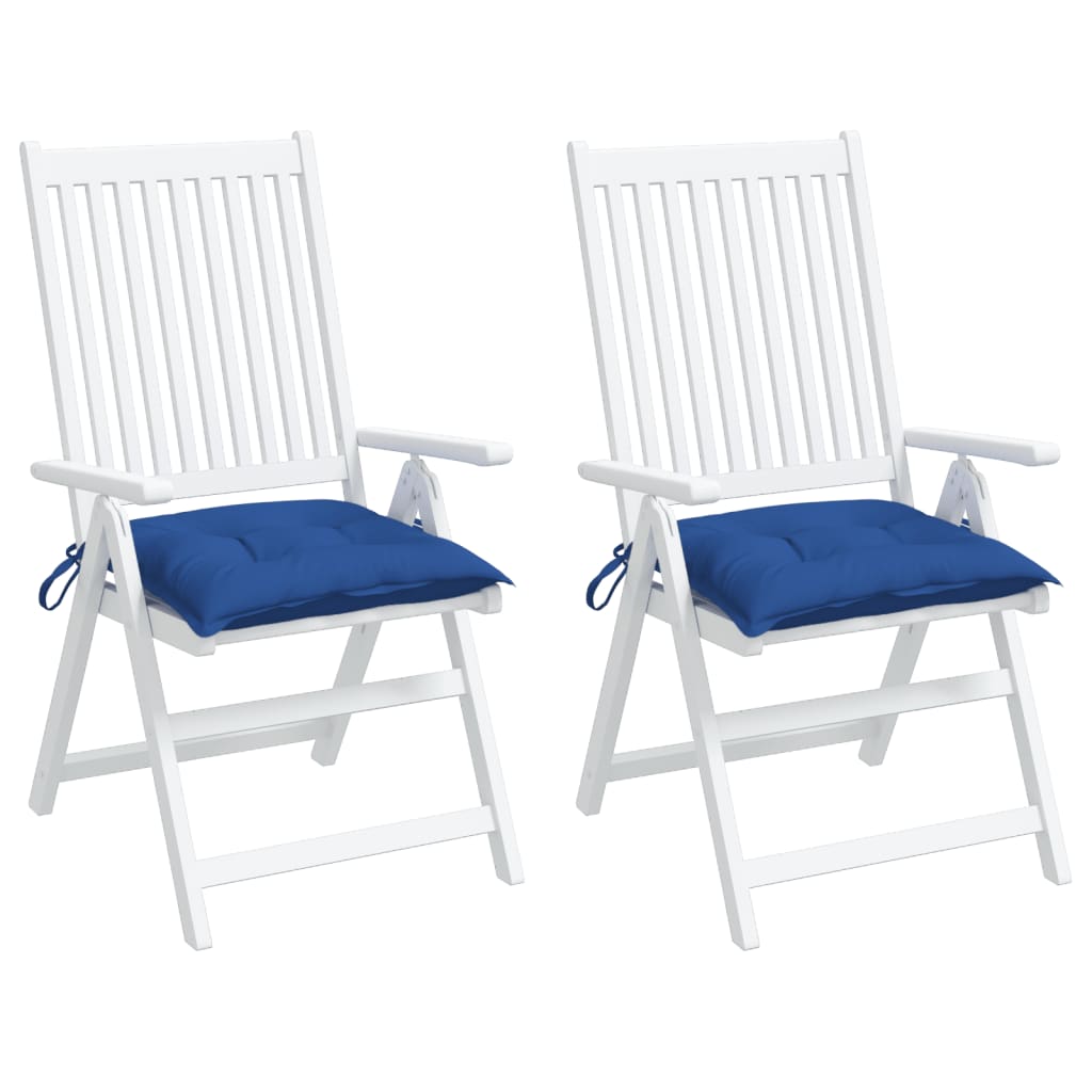 vidaXL Coussins de chaise lot de 2 bleu 40x40x7 cm tissu oxford