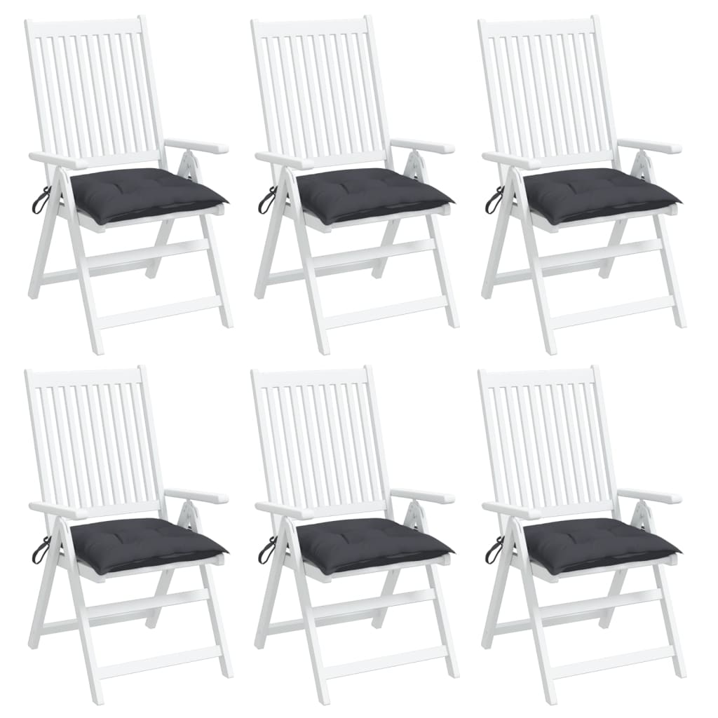vidaXL Coussins de chaise 6 pcs anthracite 50x50x7 cm tissu oxford