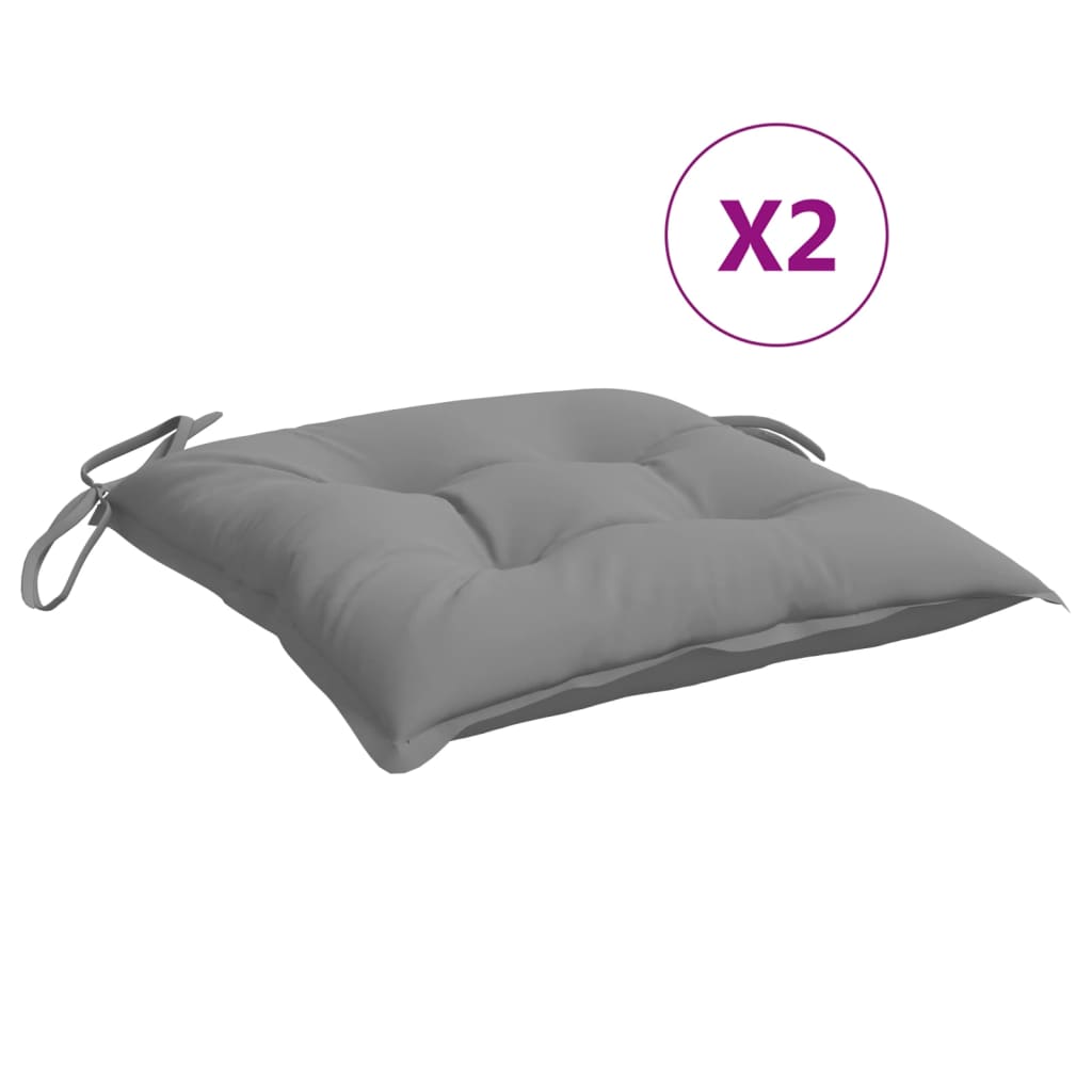 vidaXL Coussins de chaise 2 pcs gris 50x50x7 cm tissu oxford