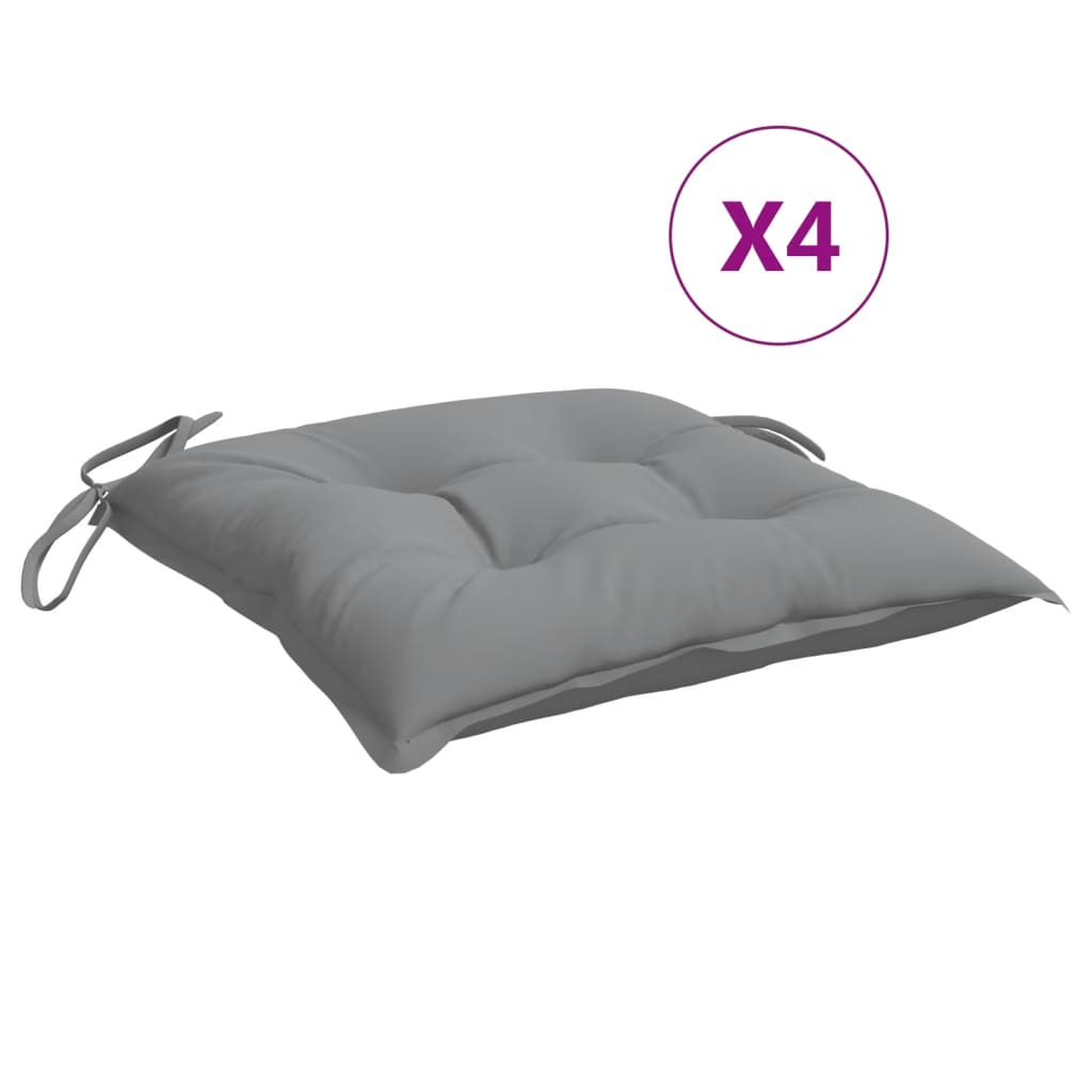 vidaXL Coussins de chaise 4 pcs gris 50x50x7 cm tissu oxford