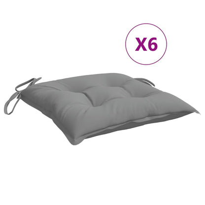 vidaXL Coussins de chaise 6 pcs gris 50x50x7 cm tissu oxford