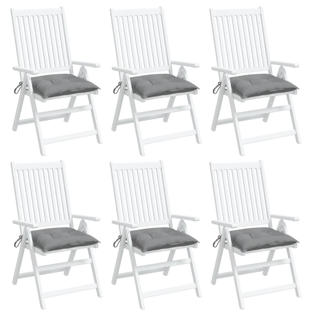 vidaXL Coussins de chaise 6 pcs gris 50x50x7 cm tissu oxford