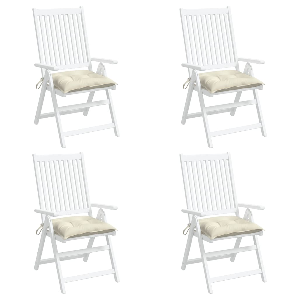 vidaXL Coussins de chaise lot de 4 blanc crème 50x50x7 cm tissu oxford