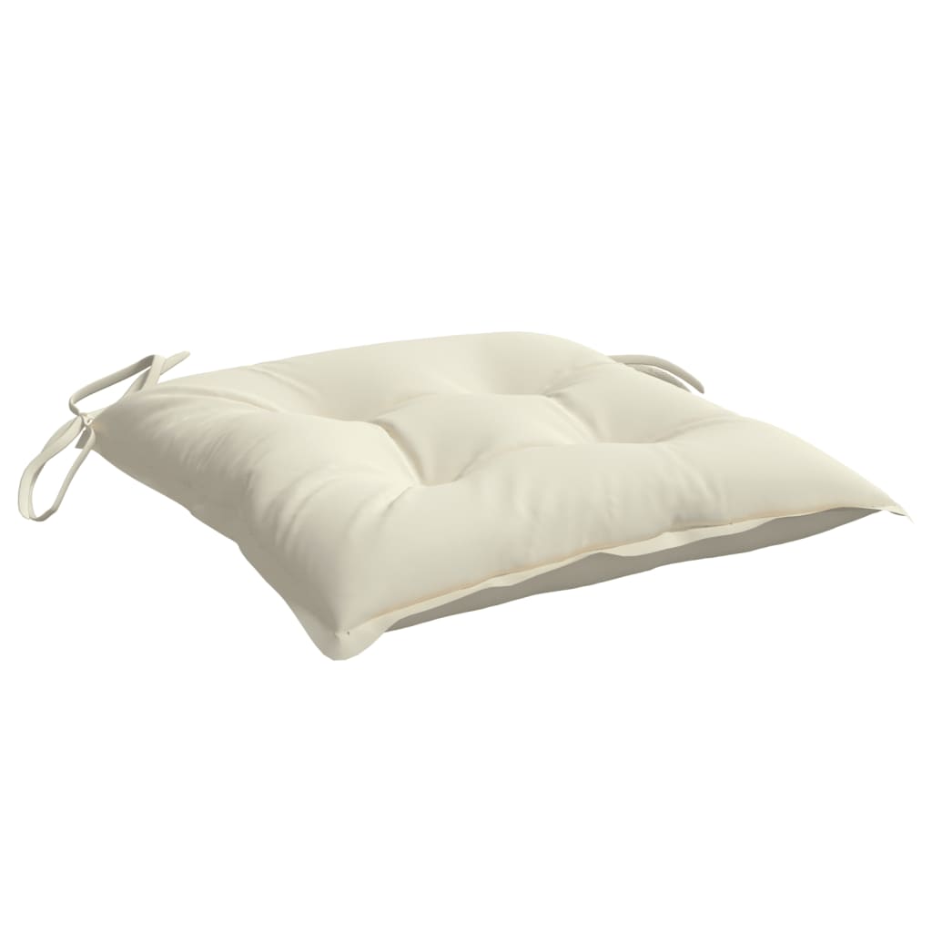 vidaXL Coussins de chaise lot de 4 blanc crème 50x50x7 cm tissu oxford