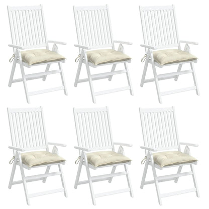 vidaXL Coussins de chaise 6 pcs blanc crème 50x50x7 cm tissu oxford