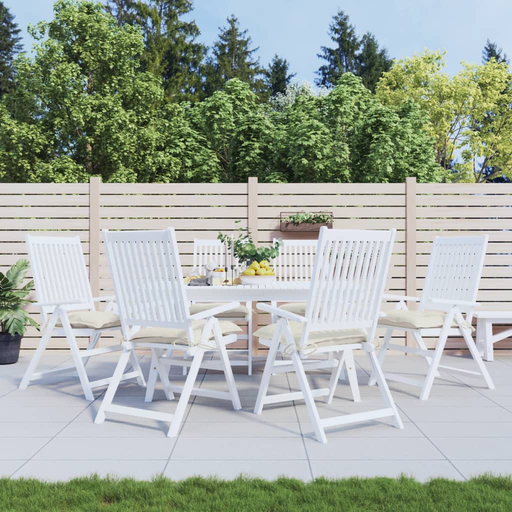 vidaXL Coussins de chaise 6 pcs blanc crème 50x50x7 cm tissu oxford