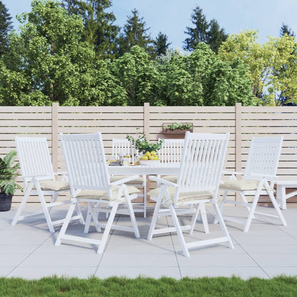 vidaXL Coussins de chaise 6 pcs blanc crème 50x50x7 cm tissu oxford
