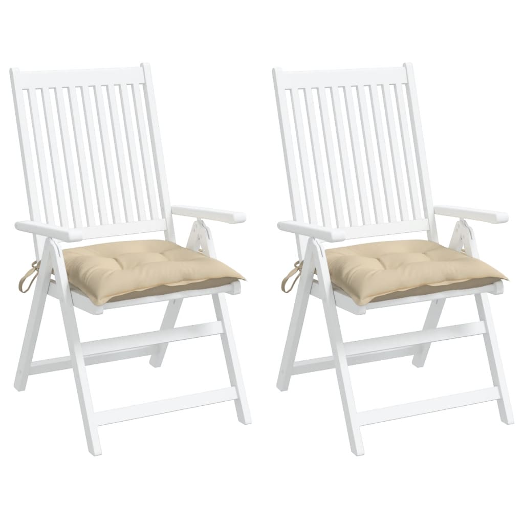 vidaXL Coussins de palette lot de 2 beige 50x50x7 cm tissu oxford