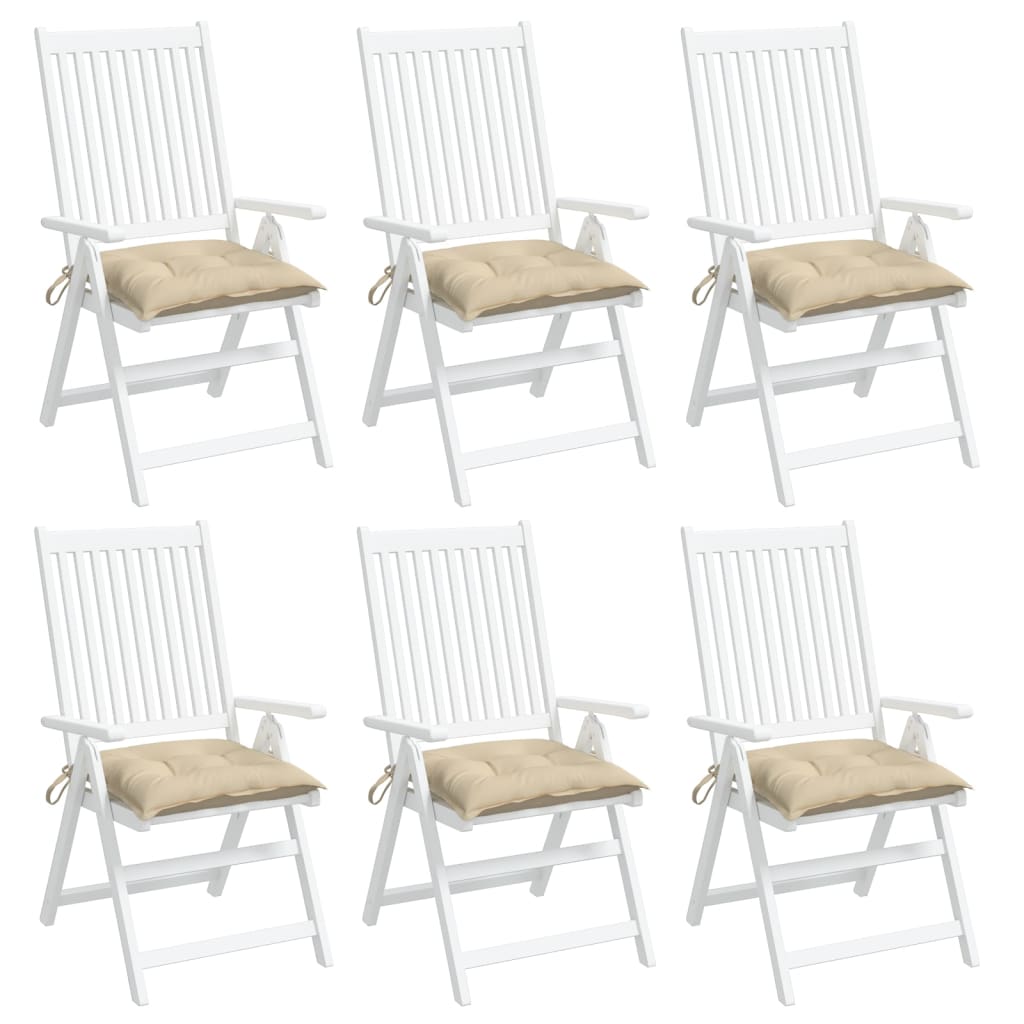 vidaXL Coussins de palette lot de 6 beige 50x50x7 cm tissu oxford