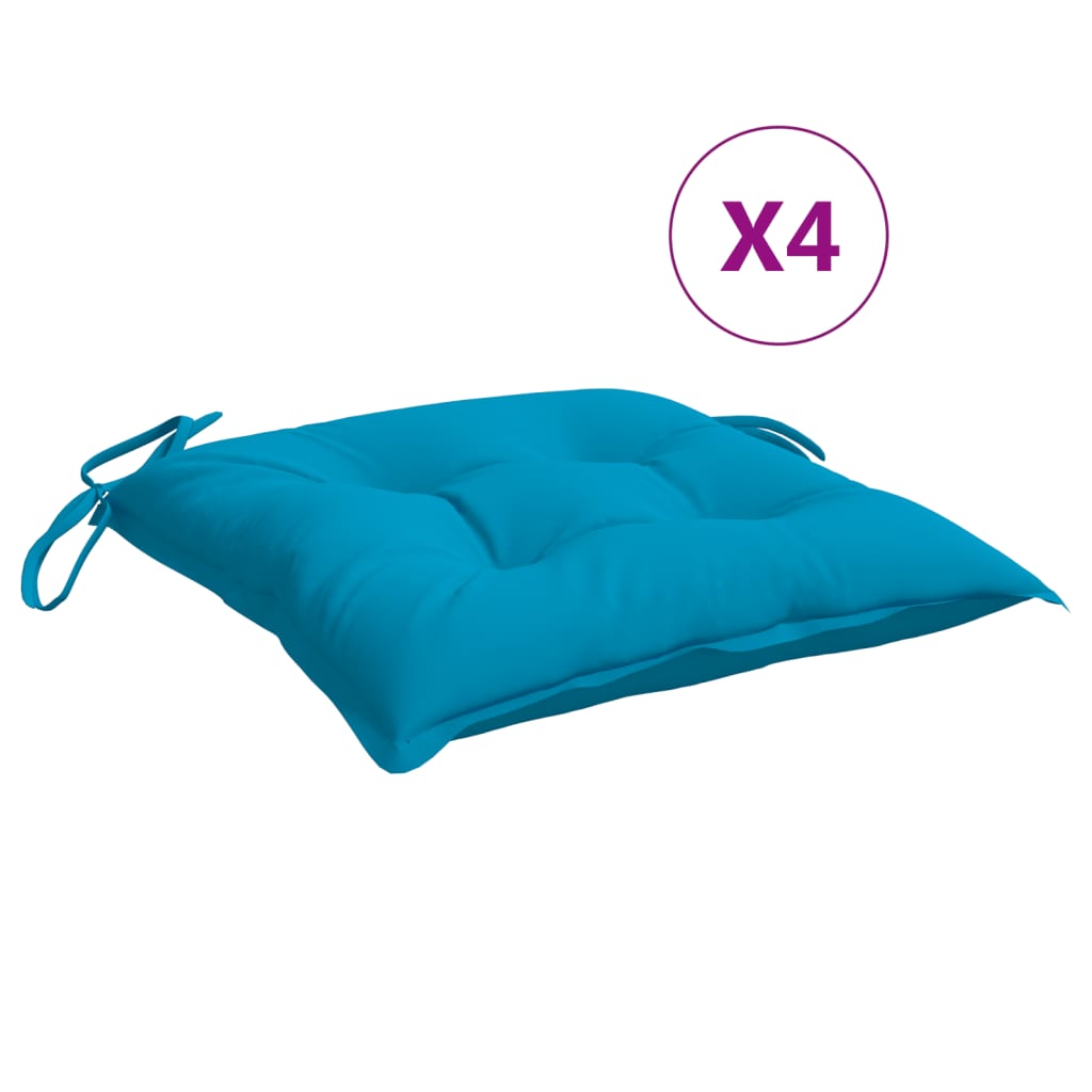 vidaXL Coussins de palette lot de 4 bleu clair 50x50x7 cm tissu oxford