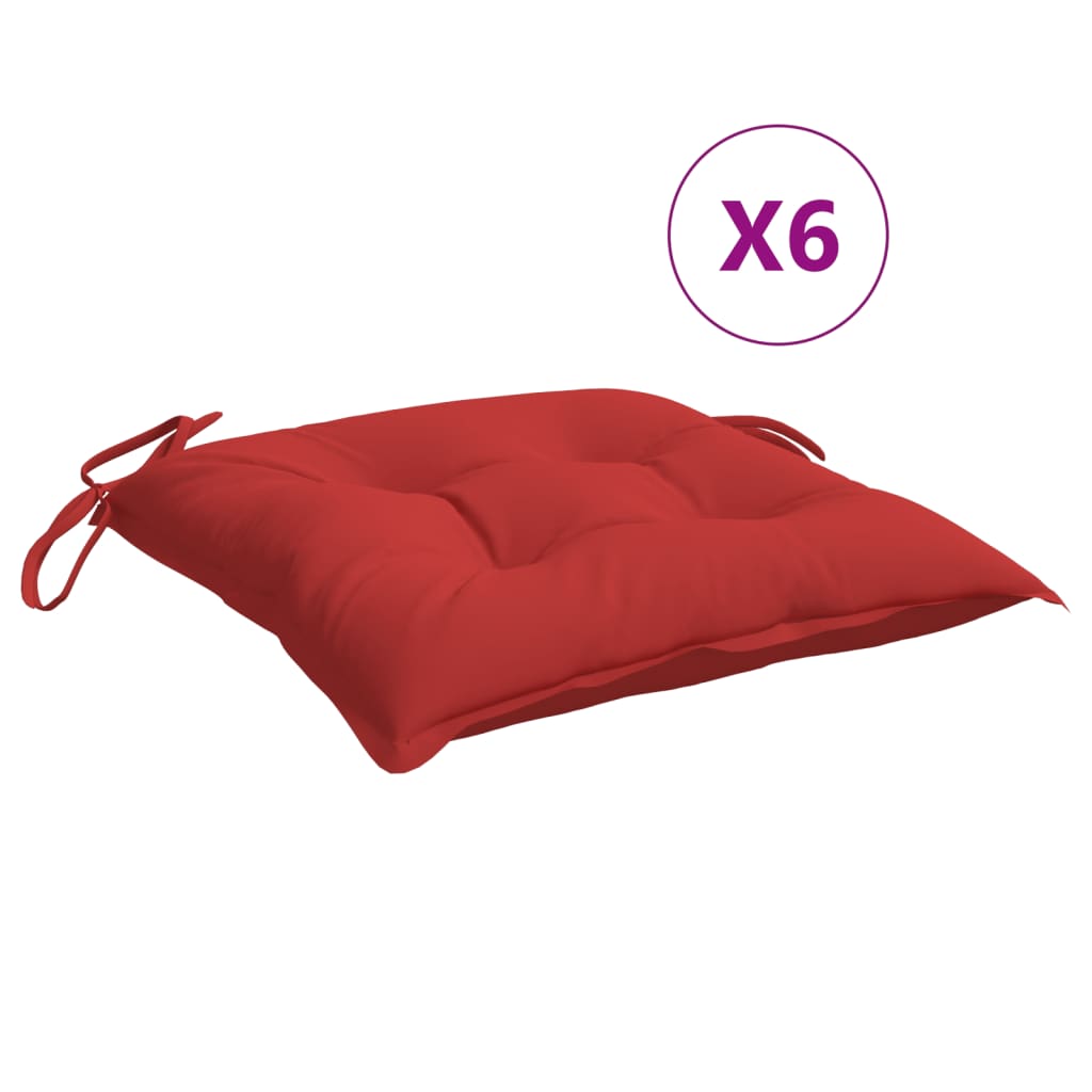 vidaXL Coussins de palette lot de 6 rouge 50x50x7 cm tissu oxford