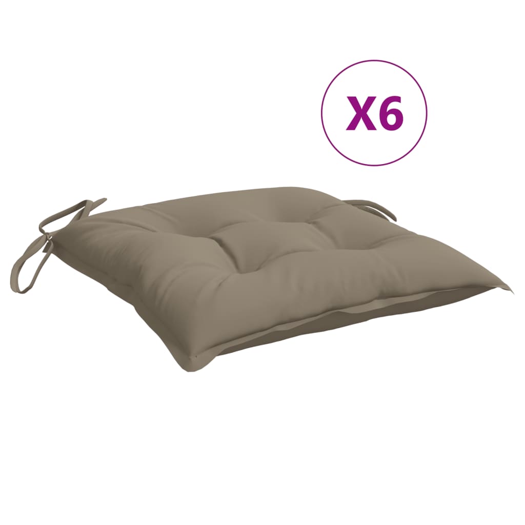 vidaXL Coussins de palette lot de 6 taupe 50x50x7 cm tissu oxford