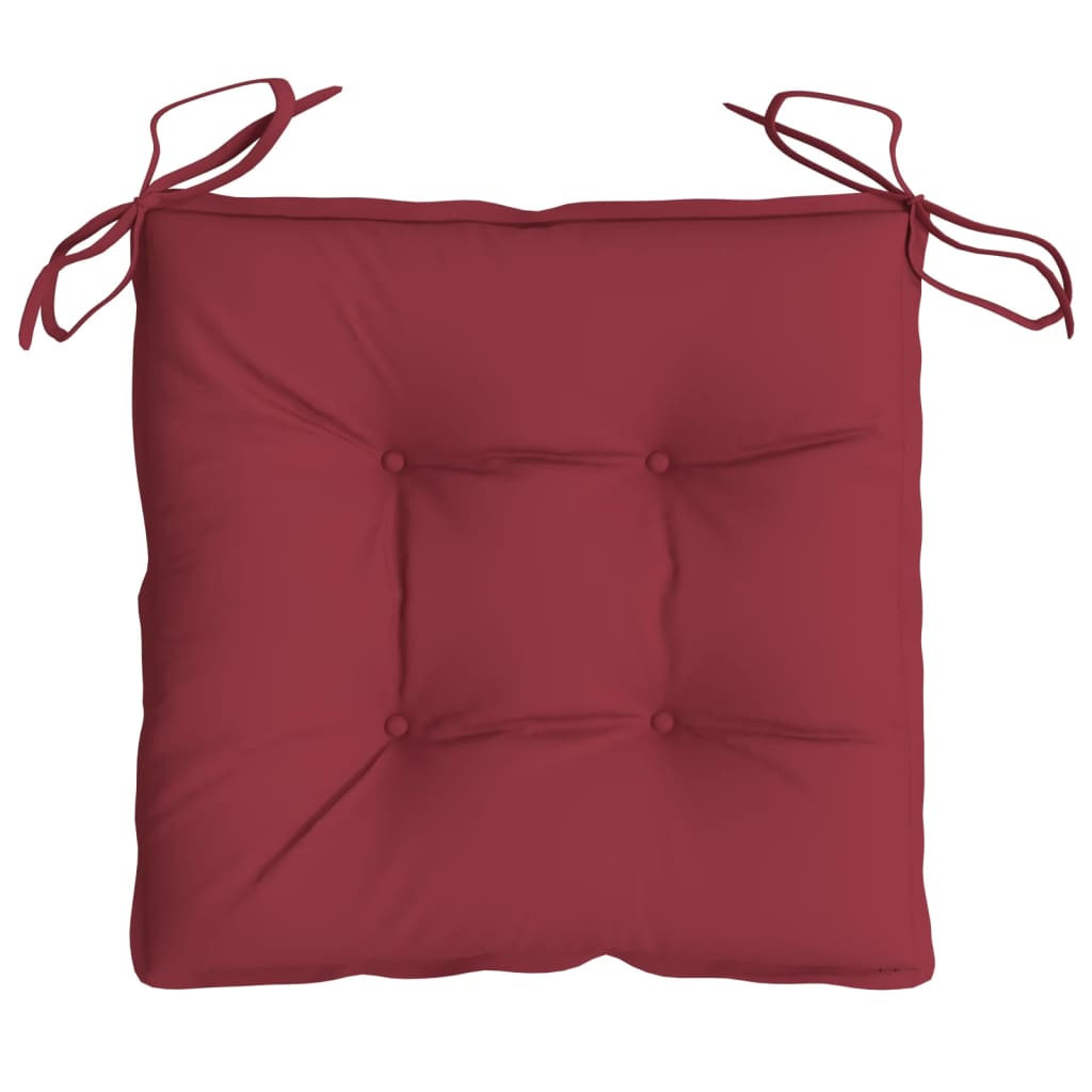 vidaXL Coussins de palette lot de 2 rouge bordeaux 50x50x7 cm