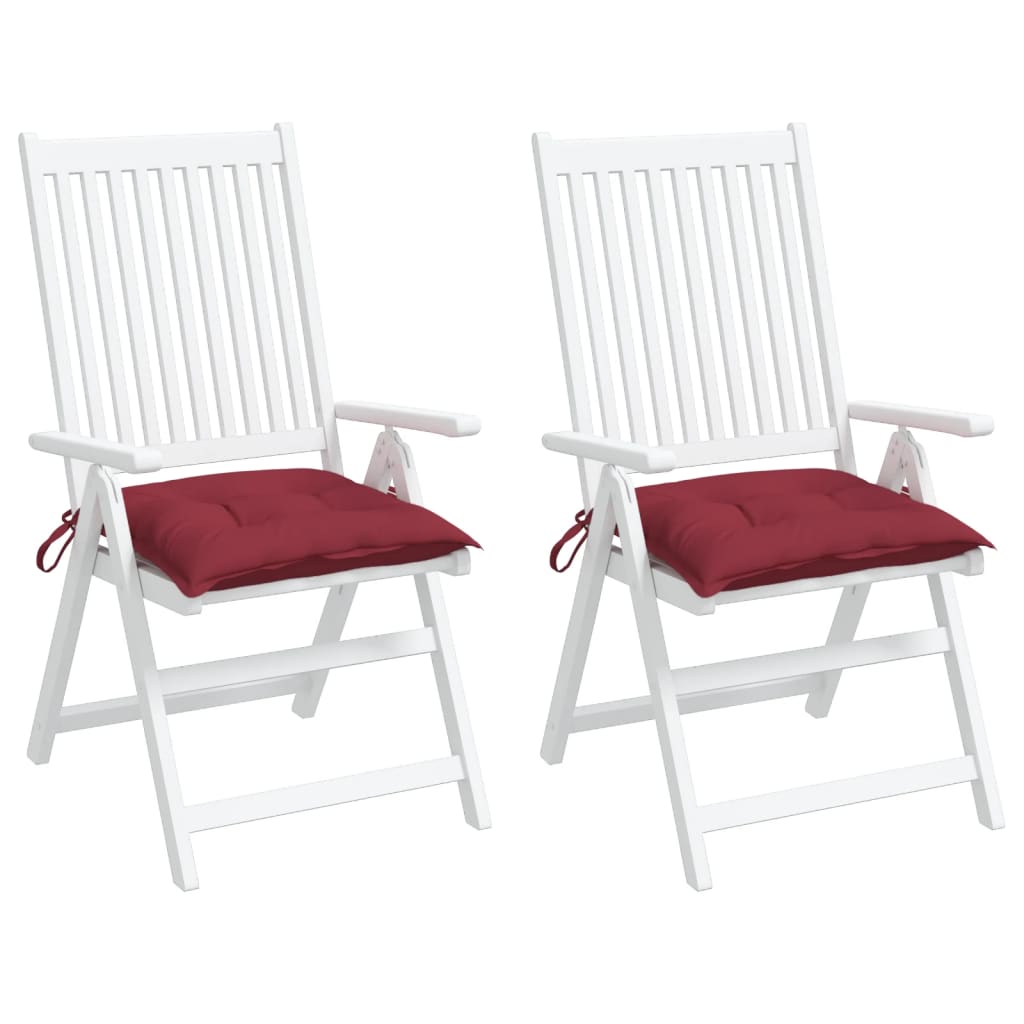 vidaXL Coussins de palette lot de 2 rouge bordeaux 50x50x7 cm