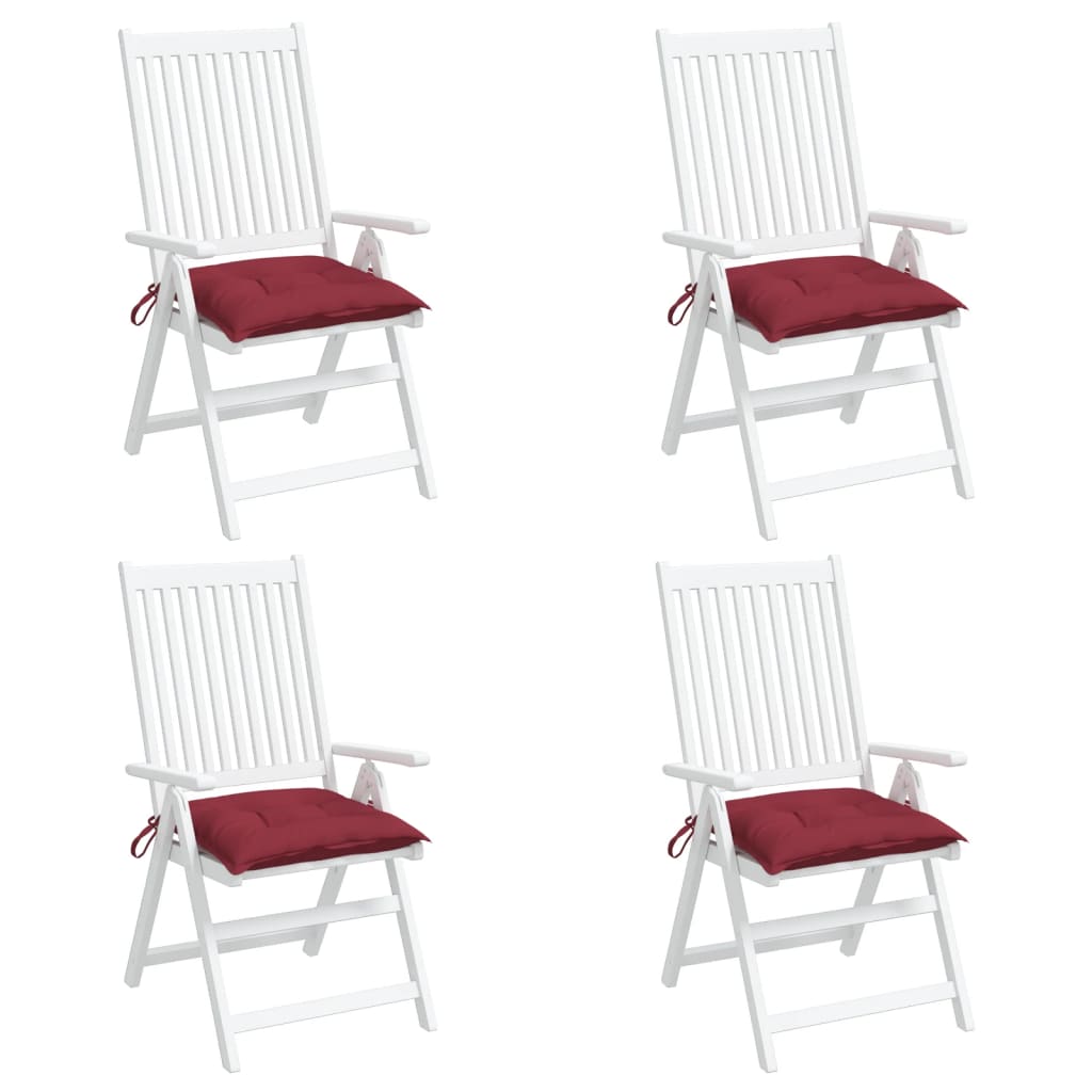 vidaXL Coussins de palette lot de 4 rouge bordeaux 50x50x7 cm
