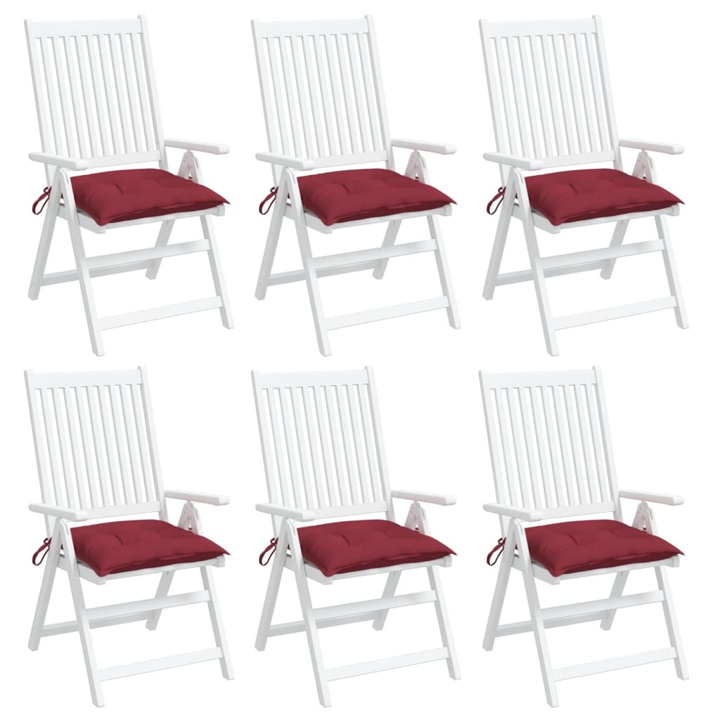 vidaXL Coussins de palette lot de 6 rouge bordeaux 50x50x7 cm