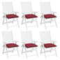vidaXL Coussins de palette lot de 6 rouge bordeaux 50x50x7 cm