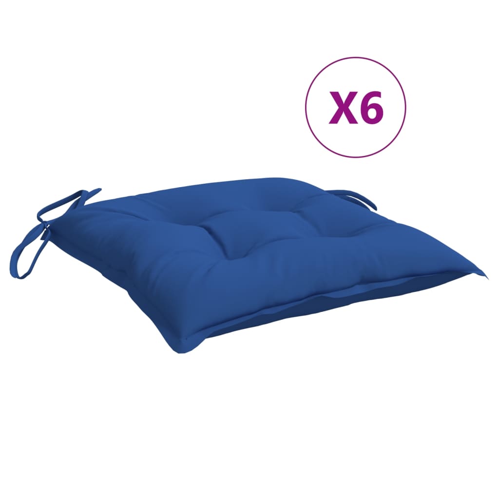 vidaXL Coussins de palette lot de 6 bleu 50x50x7 cm tissu oxford