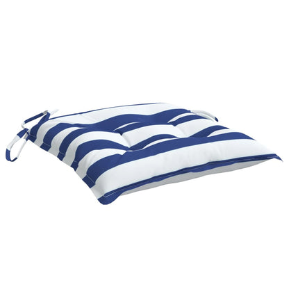 vidaXL Coussins de chaise 2 pcs rayures bleues et blanches 50x50x7 cm