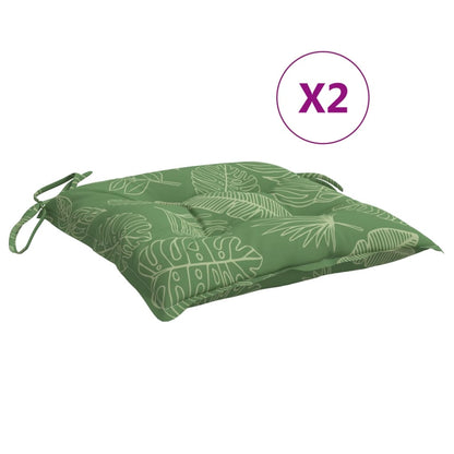 vidaXL Coussins de chaise 2 pcs à motif de feuilles 50x50x7 cm tissu