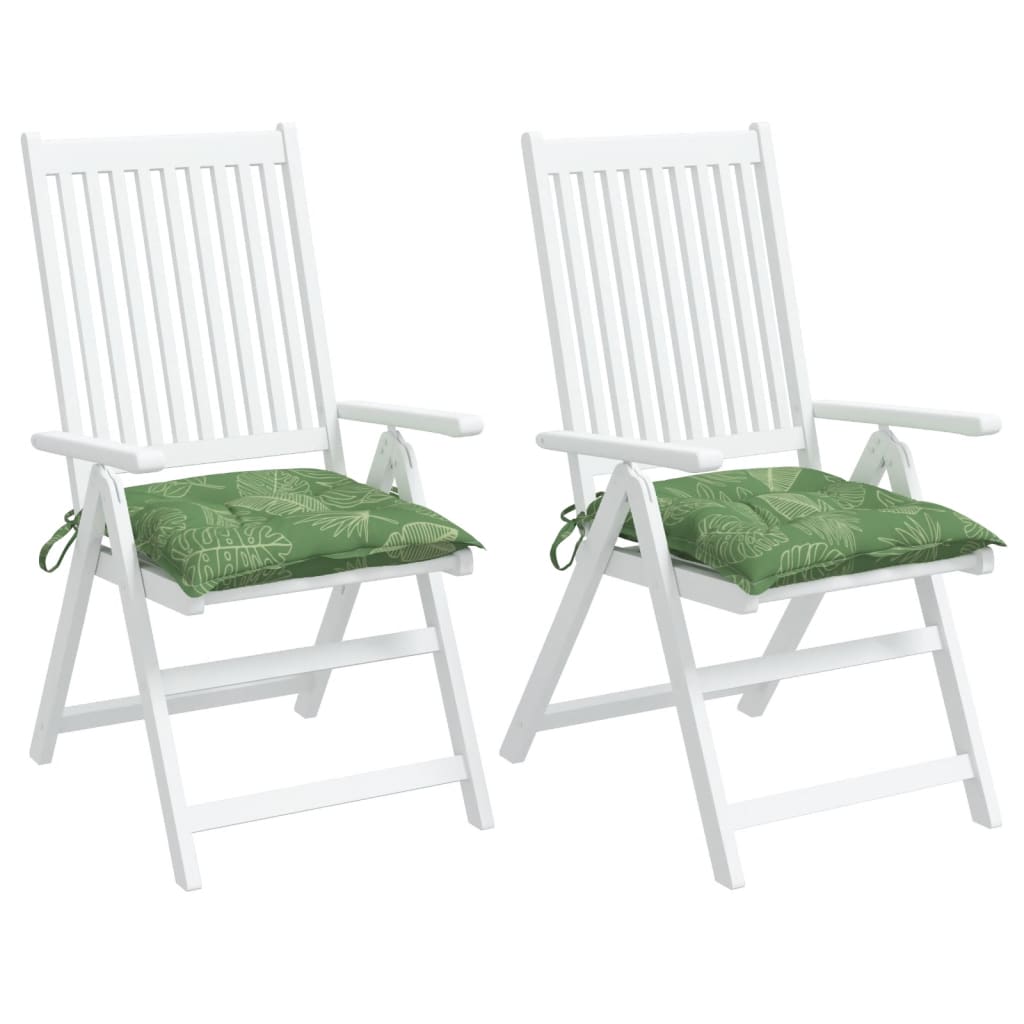 vidaXL Coussins de chaise 2 pcs à motif de feuilles 50x50x7 cm tissu