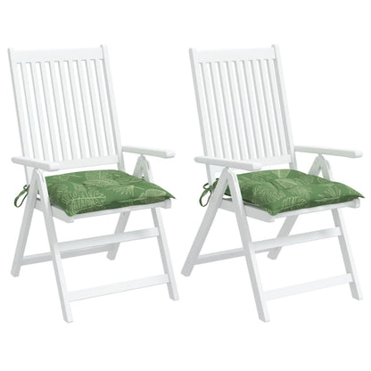 vidaXL Coussins de chaise 2 pcs à motif de feuilles 50x50x7 cm tissu