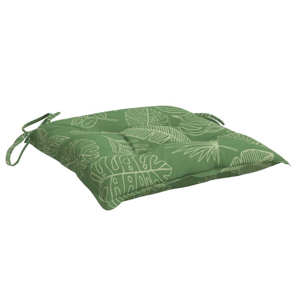vidaXL Coussins de chaise 2 pcs à motif de feuilles 50x50x7 cm tissu
