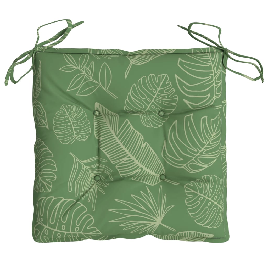 vidaXL Coussins de chaise 2 pcs à motif de feuilles 50x50x7 cm tissu